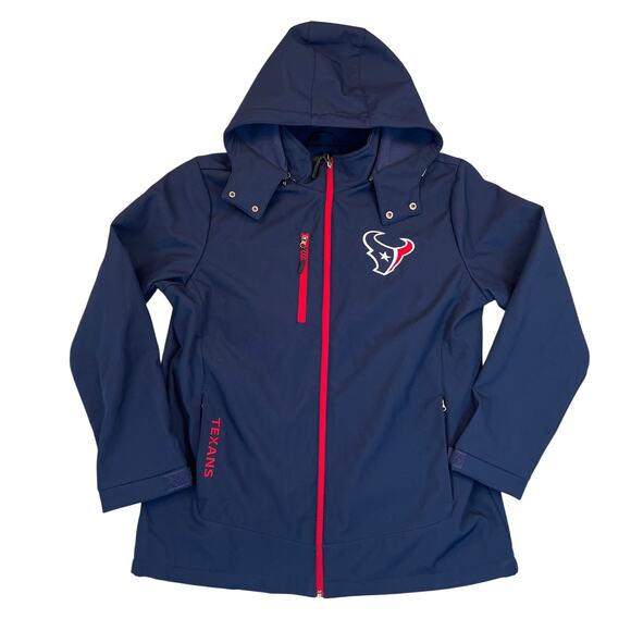 NFL Houston Texans Soft Shell Fleece Lined Jacket with Zip Off Hood Sz Large - Picture 1 of 11